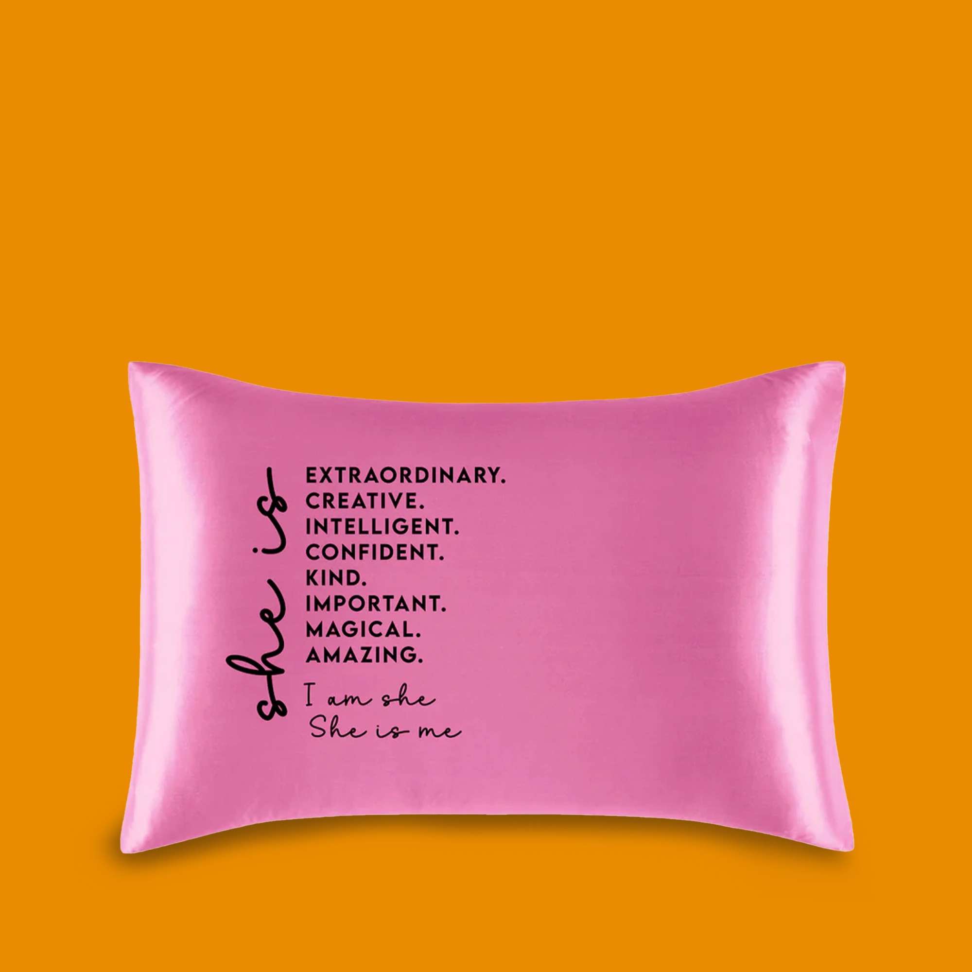 Sleepgoddess - Pink Affirmation Satin Pillowcases for Hair & Skin