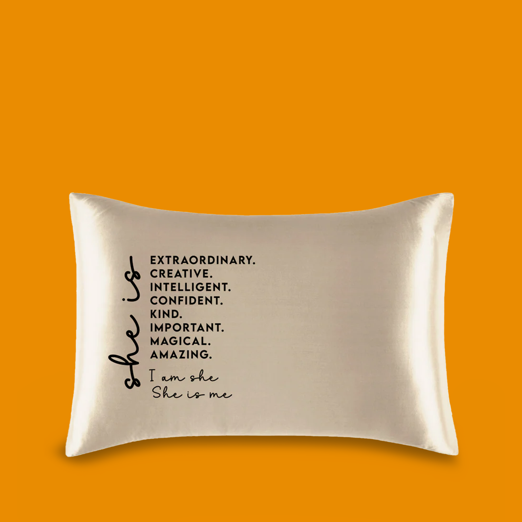 Sleepgoddess - Gold Affirmation Satin Pillowcases for Hair & Skin